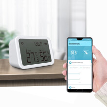 Cyber Monday-aanbiedingen 2024: Viflosae Tuya Smart WiFi temperatuur-, vochtigheids- en lichtsensor met alarm, compatibel met Tuya, bediening op