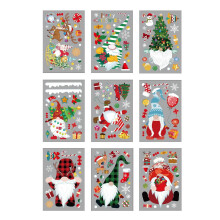 Stickers muraux YiFudd Poupée naine de Noël, décoration à faire soi-même pour porte et fenêtre, 20 x 30 cm, 9 pièces