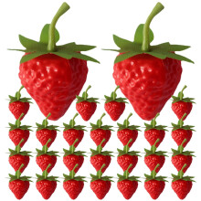 Eease Decoración Artificial de Fresas 40 piezas Mini Frutas Realistas para Fiestas en el Hogar y la Cocina