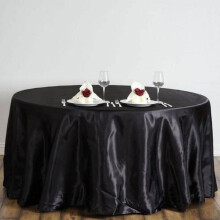 Nappe ronde en satin noir BalsaCircle 120"