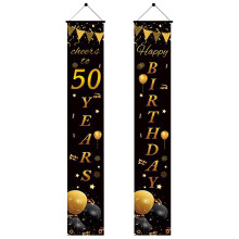 WJSXC Couplet d'anniversaire Joyeux anniversaire Décoration extérieure Rideau Bannière C