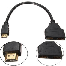 Cable adaptador divisor HDMI Prettyui de 1 a 2 vías (HDM macho a HDMI hembra doble)