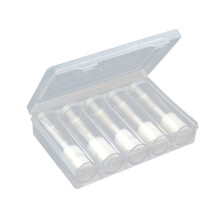 6 estuches redondos de plástico transparente para guardar monedas, soportes protectores tubulares con caja de almacenamiento (5 tubos + 1 caja de