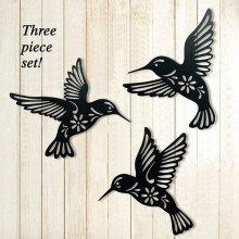 Lot de 3 sculptures d'oiseaux en métal découpé, en fer, imperméables, à suspendre au mur, pour la décoration intérieure.