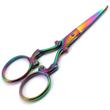 2pcs Set of 2 Multi Titanium Color Rainbow Sewing Embroidery Scissors 3.5" Various s