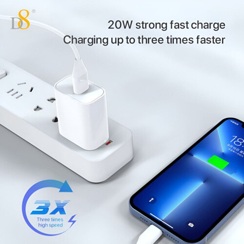 Φορτιστής USB C 20W PD Γρήγορη φόρτιση, προσαρμογέας τοίχου USB-C συμβατός με iPhone13/12Pro 2