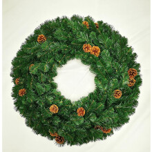 Guirlanda de Natal artificial Oregon Fir pré-iluminada, 91 cm (36 polegadas), com luzes LED brancas quentes e múltiplas.