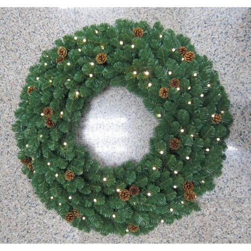 Guirlanda de Natal artificial Oregon Fir pré-iluminada, 91 cm (36 polegadas), com luzes LED brancas quentes e múltiplas. 1