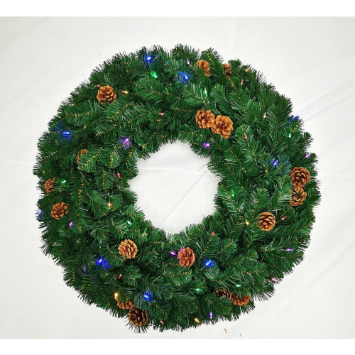 Guirlanda de Natal artificial Oregon Fir pré-iluminada, 91 cm (36 polegadas), com luzes LED brancas quentes e múltiplas. 2