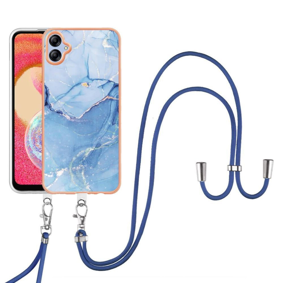 Case For Compatible With Samsung Galaxy A04e Cover Marble Soft Tpu Bumper Detachable Strap Crossbody Lanyard 9009791370492