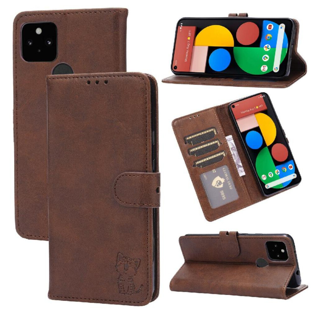 Wallet Case For Google Pixel 4A 5G Embossed Kickstand All Round Protection Card Holder Magnetic Closure 9009791370409
