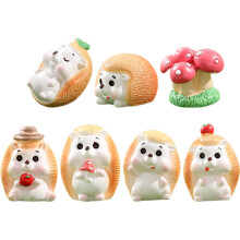 Lot de 7 figurines miniatures de hérissons pour aménagement paysager, à poser sur un bureau.