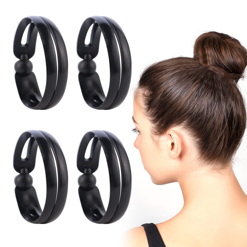 Hair Bun Maker Set, 4 Pcs Magic Donut Shaper for Fast and Secure French Twist Styling