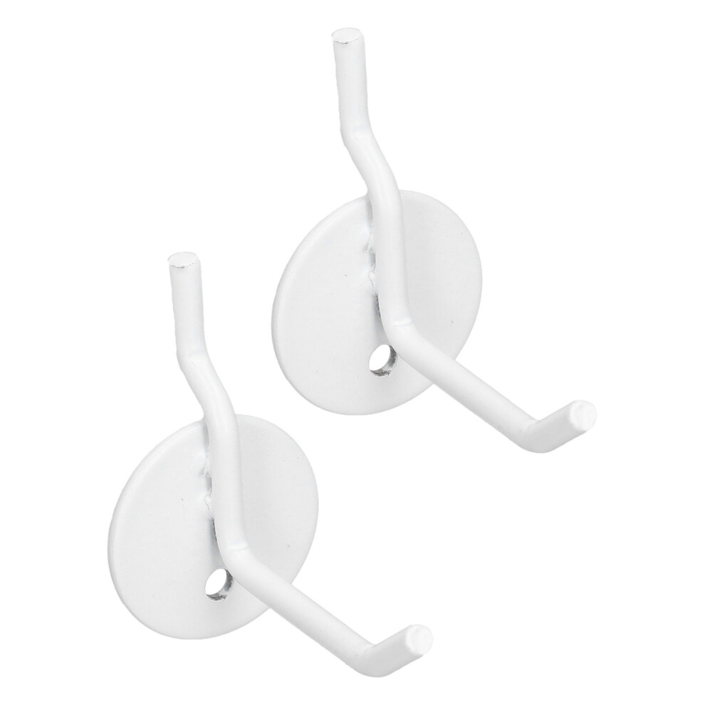 Durable 2Pcs White Metal Pegboard Hooks For Camping And Bbq 7651381750812