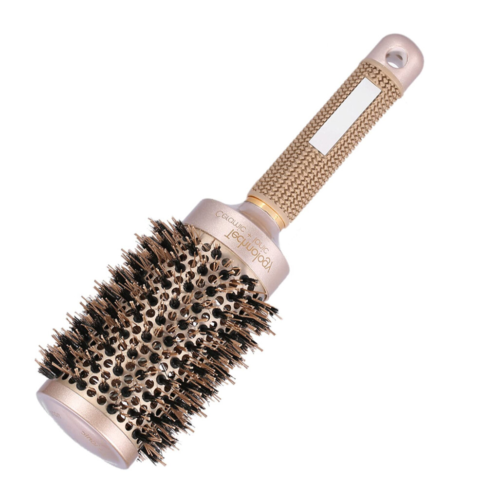 Ceramic Round Brush 53mm Gold Professional Hair Styling Brush Set for Smooth Shine and Frizz Reduction