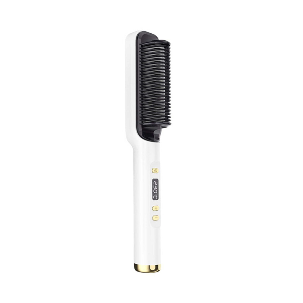 Electric Hair Straightening Brush with AntiScald Design and Heated Beard Straightener for Fast Styling