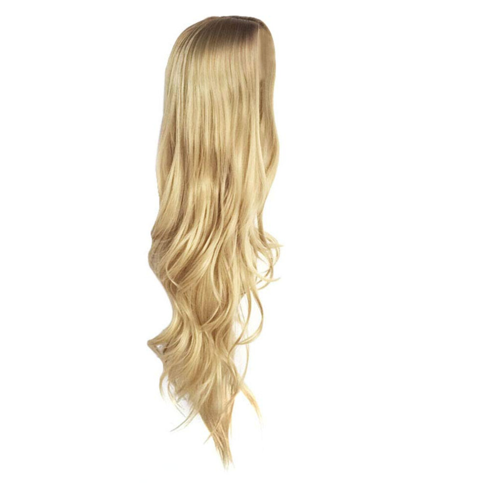 Unisex Long Curly Gradient Color Wig For Women Synthetic Heatresistant Fashion Party Hairpiece