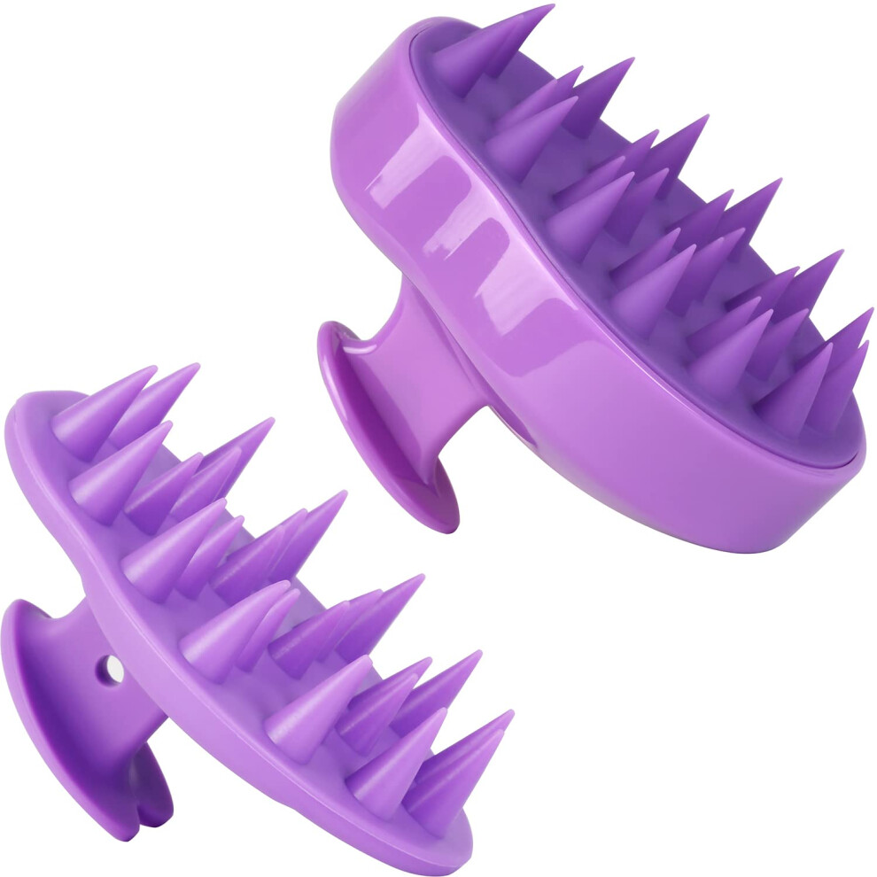 Purple Silicone Scalp Massage Brush for Deep Cleansing and Gentle Head Massage Wet and Dry Use