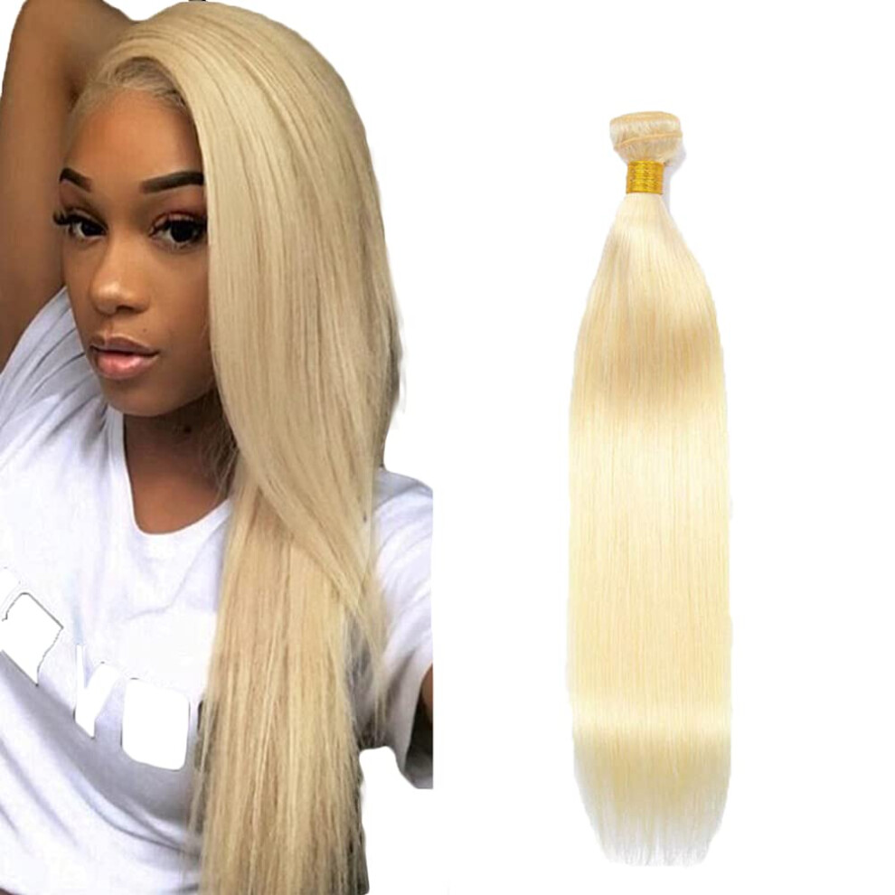 Unisex 613 Blonde Human Hair Bundles Brazilian Virgin Remy Straight Weave 20 Inch Honey Blonde 8A Grade