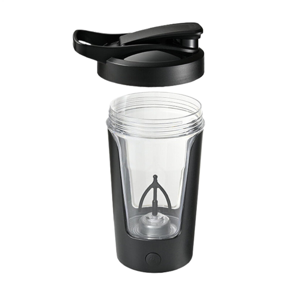 Electric Mixer Cup Rechargeable 450ml Portable Milk Shaker Mug with Handle for Travel Camping Gym Black