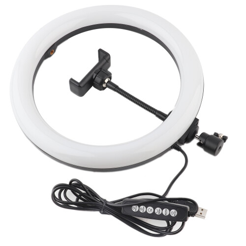 Adjustable Brightness, Stepless Dimmable Abs Ring Light For Professional Photography, Soft Lighting To Enhance Shiny Skin, Versatile Tripod For