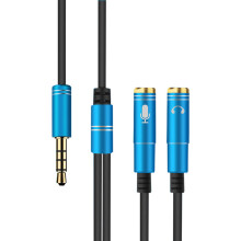 Headset-splitter för PC och laptop med 3,5 mm-uttag Hi-Fi-stereoljud Evig hållbarhet Draghållfast design för spelare och distansarbetare