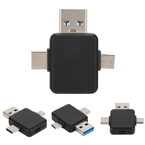 Προσαρμογέας USB σε Type C, Αναγνώστης καρτών μνήμης 2 σε 1, Διπλές υποδοχές, Υψηλής 2