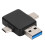 Προσαρμογέας USB σε Type C, Αναγνώστης καρτών μνήμης 2 σε 1, Διπλές υποδοχές, Υψηλής 2