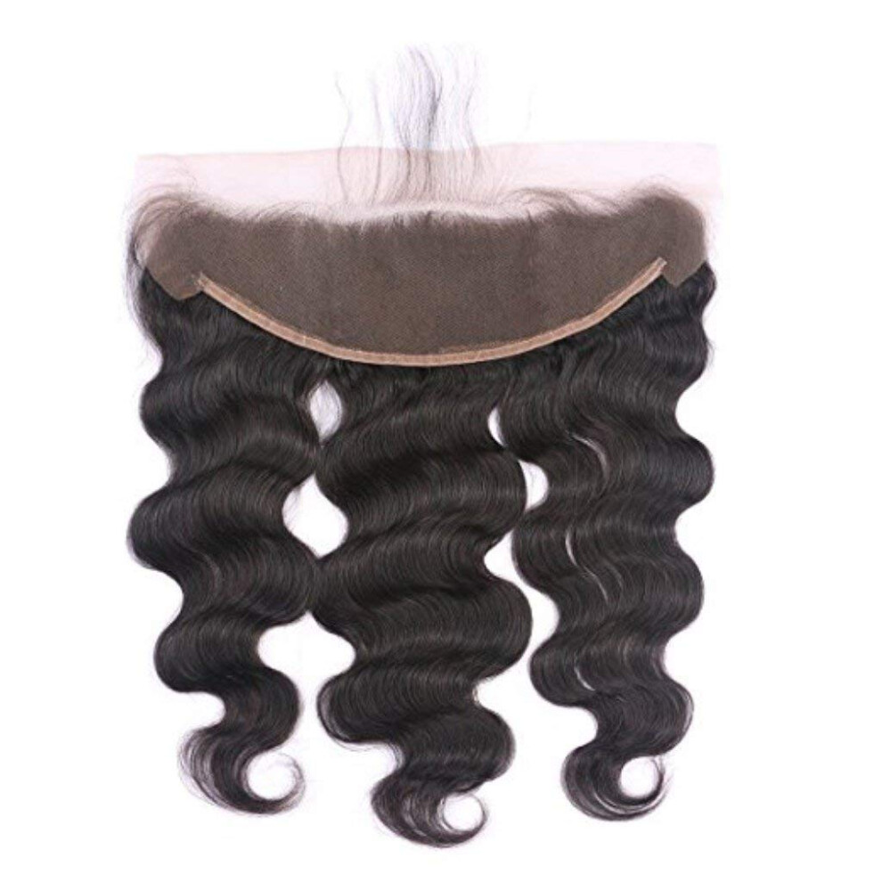 13x4 Body Wave Human Hair Lace Frontal Closure Preplucked Natural Hairline 16 Inch