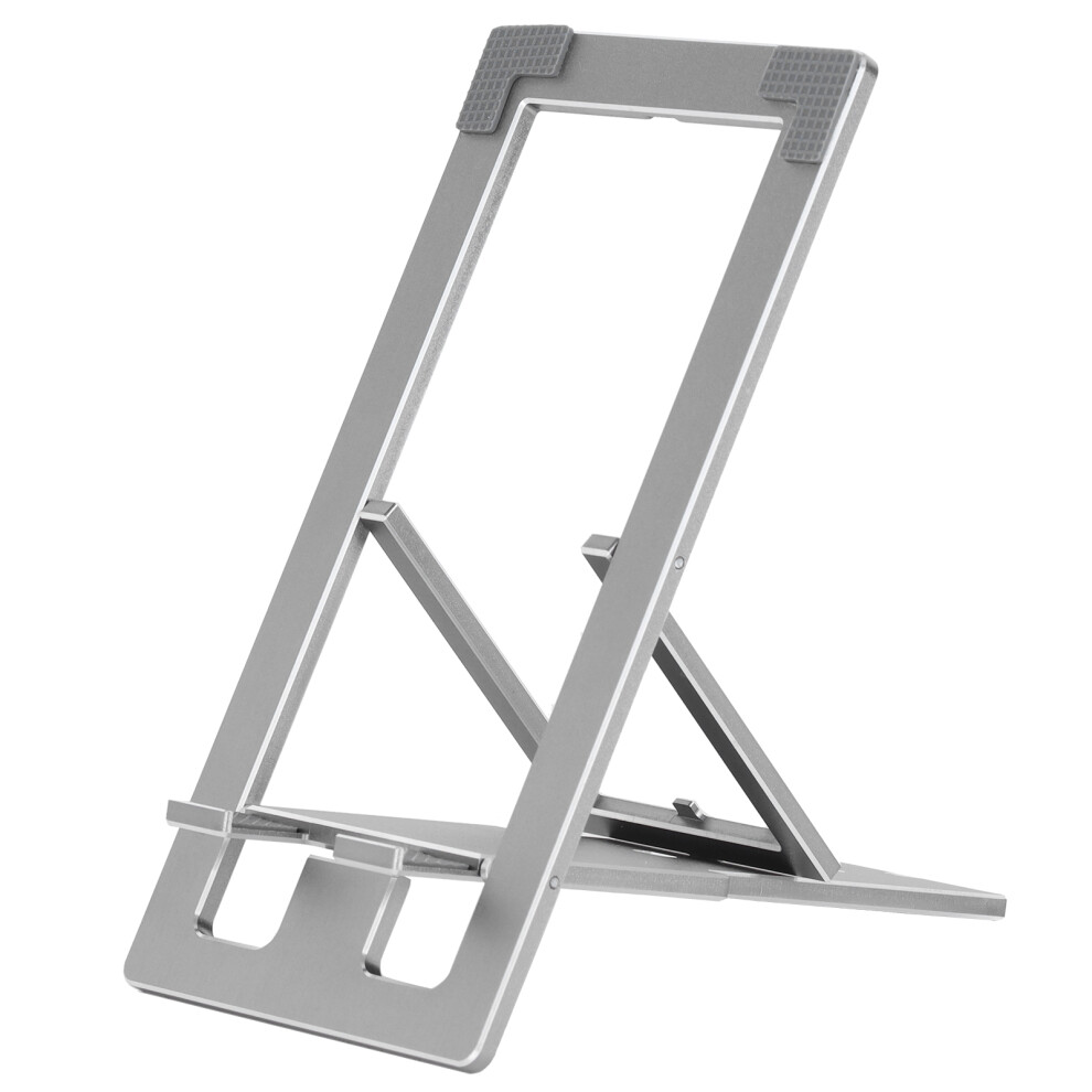 Universal Phone Holder, Height Adjustable Stand For Desk, Foldable And Flat Design, Stable Base For Various Mobile Phone And Tablet Models (Grey) Grey 9176269783396
