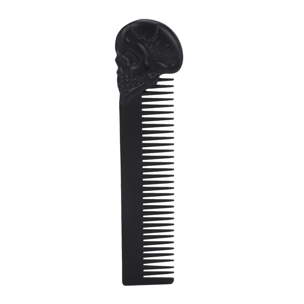 Unisex Beard Comb Zinc Alloy Skull Design Pocket Hair Comb For Static Grooming And Mustache Styling