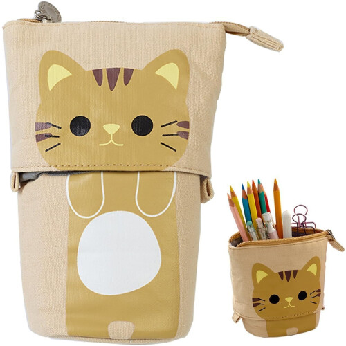 Χαρτικά Kawaii, καμβάς Pu Organizer Pop Up Μολύβι Κουτί, Ρυθμιζόμενη Χαριτωμένη Θήκη Μολύβι