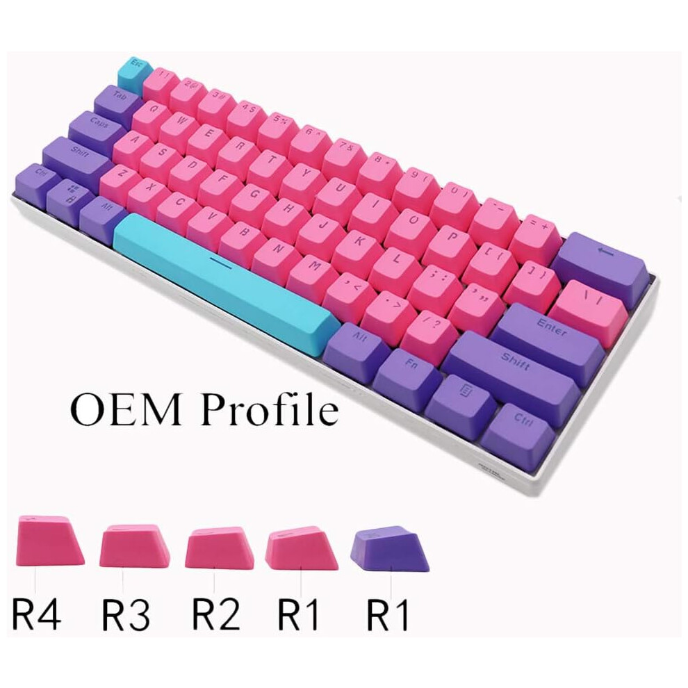 61-Key Pbt Keycaps, Ansi Standard Layout For Universal Compatibility, Anti-Skid Durability Ensures Longevity, Smooth Texture Enhances Tapping Feel, In 9176269720391