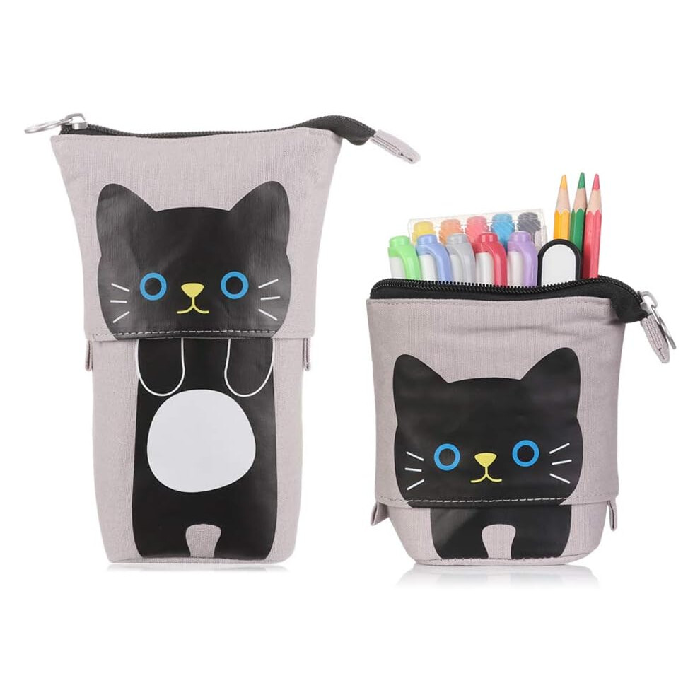 Innovative Telescopic Pencil Pouch, Standing Pen Holder With Quality Canvas Telescopic Design, Portable Organizer For Multi-Functional Use In School, 9176269581961