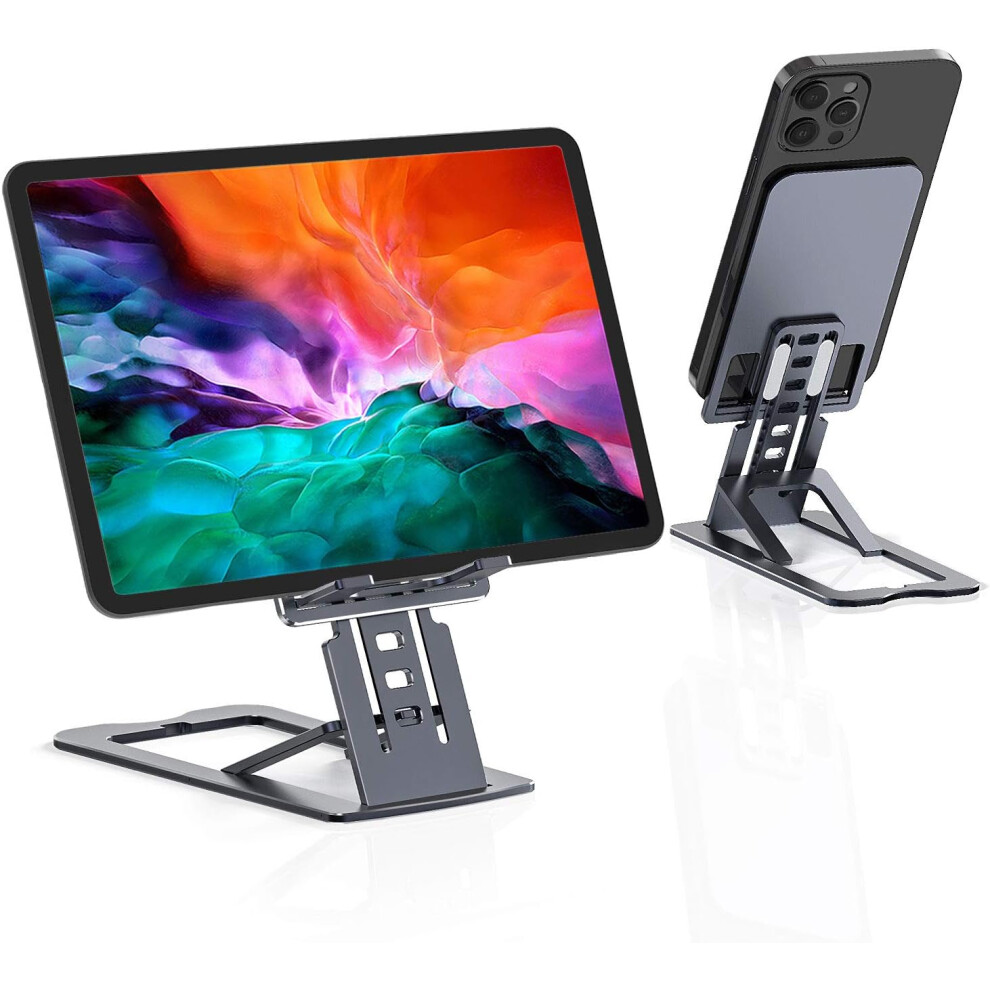 Versatile Mobile Device Stand, Foldable Aluminum Alloy Stand For 4-12.9" Devices, Ergonomic & Adjustable, Non Slip Base Ensures Stability 9147006956502