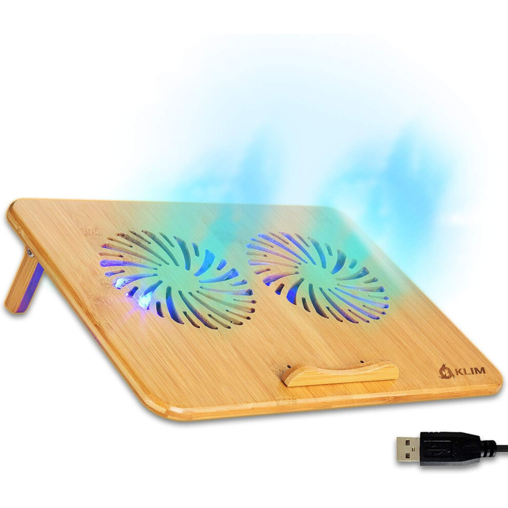 Innovative Laptop Cooling Pad, Designed For Silent Performance & Ergonomic Adjustments, Dual Usb Hub & Bamboo Ventilation For 10' To 15.6' Laptops 9147006817940