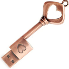 64 GB USB-stick, A-klasse chip voor snelle gegevensoverdracht, schattige USB-flashdrive met metalen hartvormig ontwerp, plug-and-play, ideaal als
