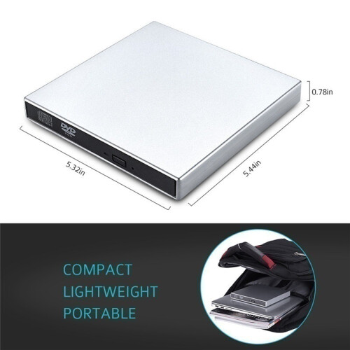 External Disc Drive, Premium Wire Drawing Material Cd/Dvd Reader Writer For Laptop Desktop Pc Windows Mac Linux, Portable Design And High Speed Usb 3. 1