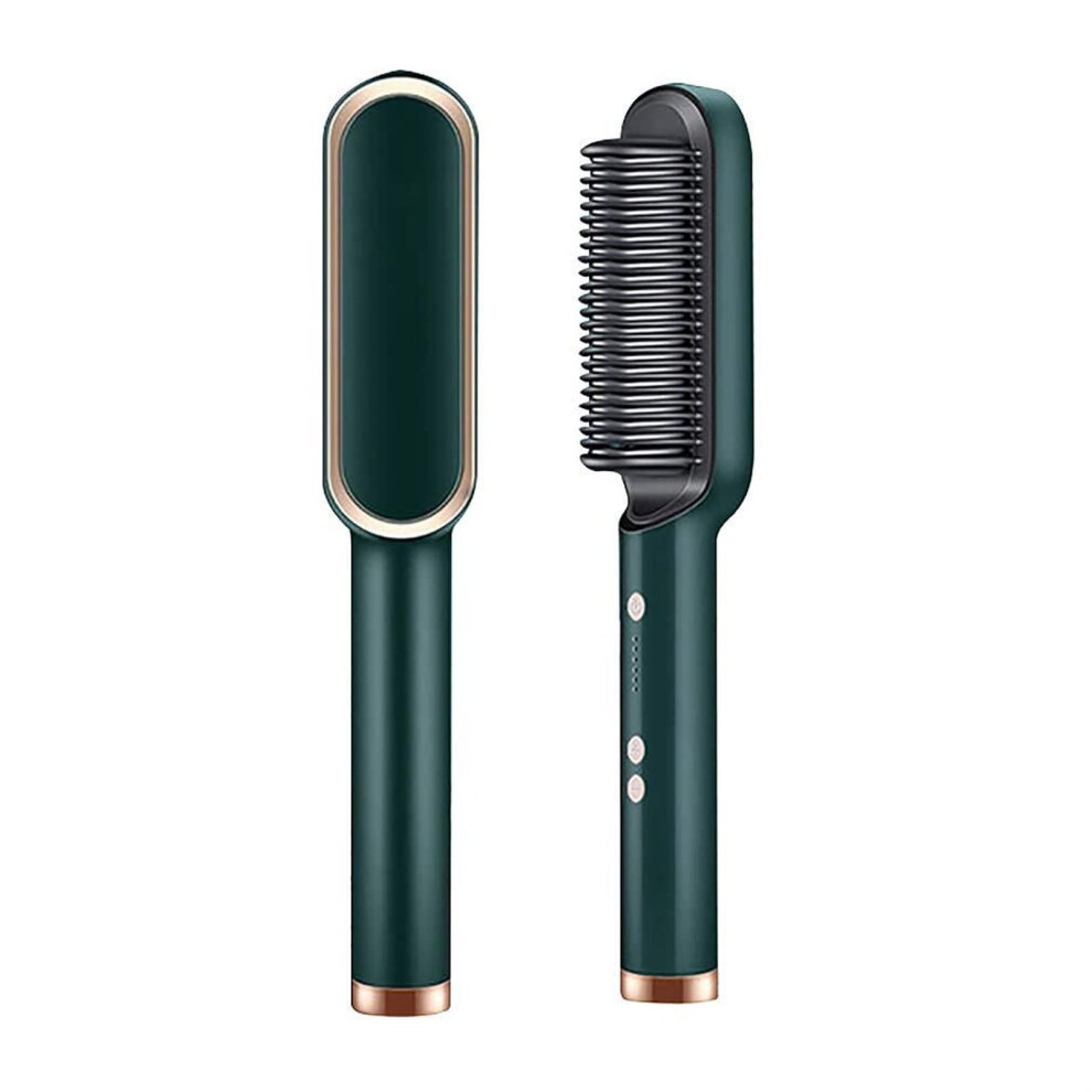Unisex Green Haircutting Comb With Tourmaline Ceramic, Adjustable Temperature, Wet And Dry Use,