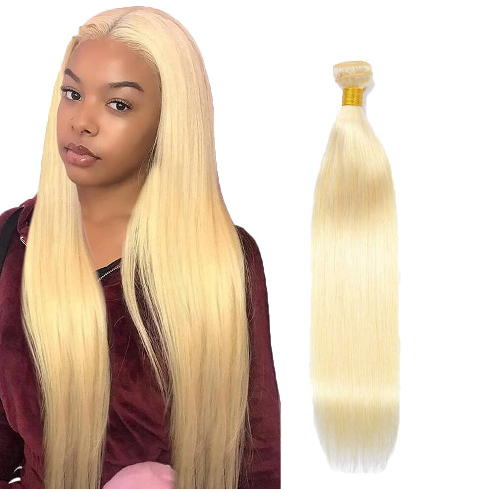 Unisex 613 Honey Blonde Human Hair Bundles Brazilian Virgin Extensions 8A Grade 8 Inch Straight Weave