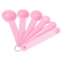 Pinkes Messlöffel-Set mit Bechern und Skalen, 5 Größen Backwerkzeug