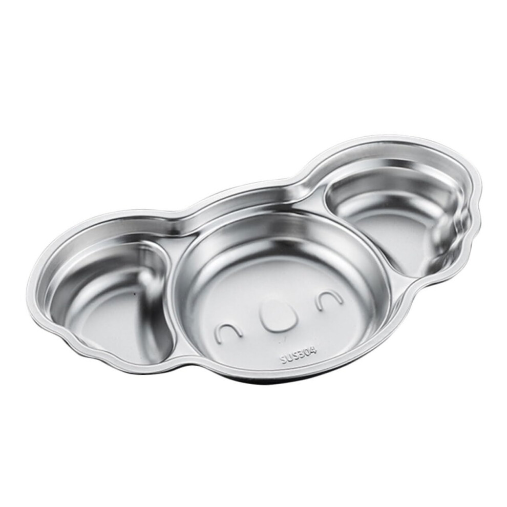 Stainless Steel Divided Plate for Kids with NonSlip Base, Dishwasher Safe Toddler Tray