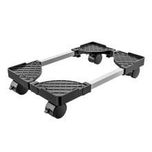 Computer Tower Stand Adjustable Mobile CPU Holder with Wheels Stainless Steel for Under Desk Home Office Black