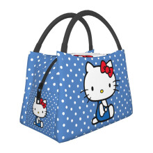 Söpö sarjakuvamainen lounaskassi Hello Kitty -eväsrasia, uudelleenkäytettävä eristetty lounaskassi toimistotyöhön, piknikille, vaellukseen -