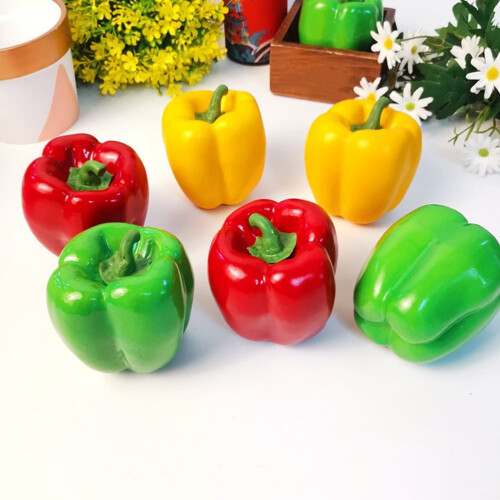 2 Stück künstliche Paprika, simulierte Paprika, künstliches Gemüse 2
