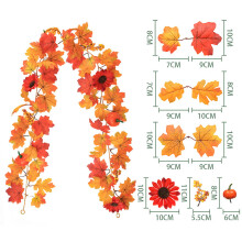 Simulated Pumpkin Maple Leaf Rattan Sunflower Showcase Fake Tree Leaves Artificial Maple Leaves Home Decor Christmas Gifts Deals Of The Day Clearance