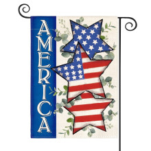 Sm: )e Eukalyptus-Gartenflagge „American Stars“ zum 4. Juli, 12 x 18 Zoll, doppelseitig