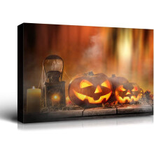 Hitop1pc Lienzo decorativo enmarcado para pared, 24x18 pulgadas, 1.5 pulgadas de grosor, para decoración de Halloween, sala de estar y dormitorio.