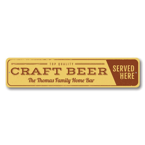 Schild „Hier wird Craft-Bier serviert“ aus Metall, Größe: 4 x 16 Zoll