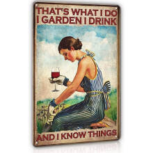 Vintage Metal Tin Sign Garden Signs - into The Garden I Go to Lose My Mind and Find My Soul - Vintage Hippie Garden Posters Wall Decor, 12x8 Inches